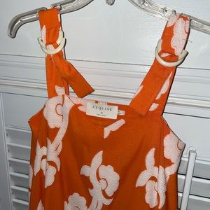 Anthropologie Exquise orange dress